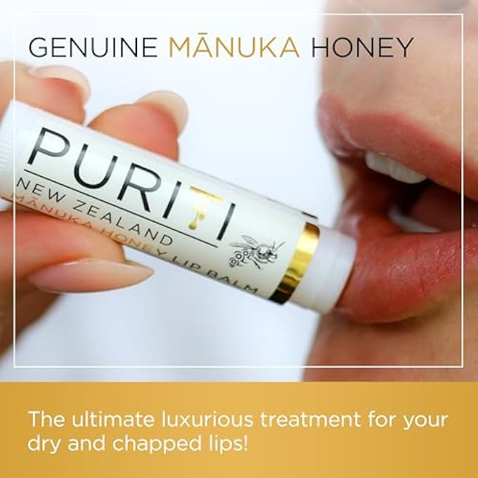 Puriti MANUKA HONEY LIP BALM  3PACK SOOTHING & MOISTURIZING, ENRICHED WITH ALMOND, JOJOBA, MACADAMIA OILS, COCOA BUTTER, HYDRATING FOR DRY & CHAPPED LIPS, 100% GENUINE NEW ZEALAND MANUKA HONEY - Image 2